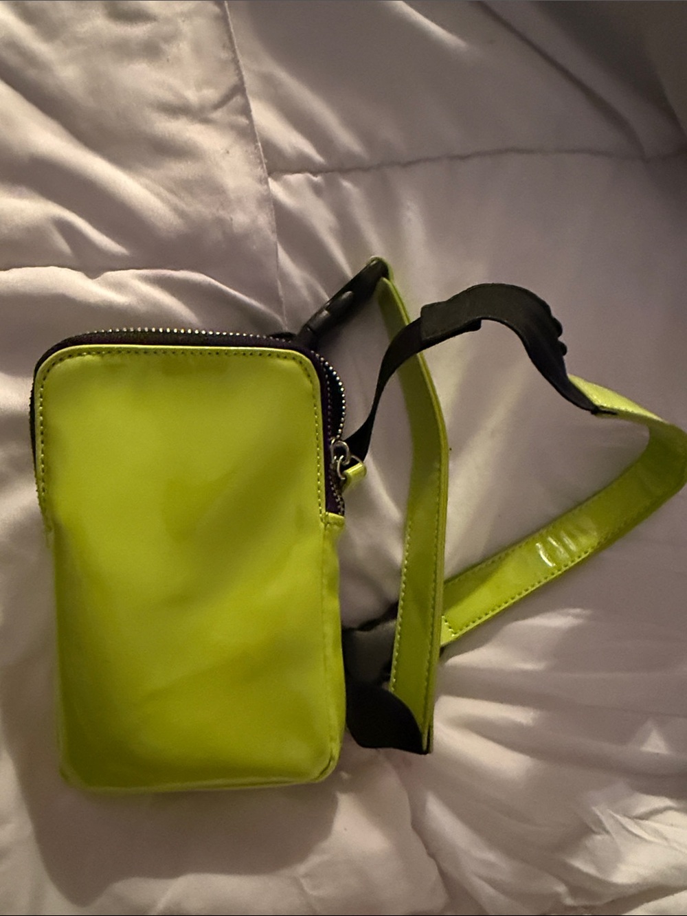 Neon Lime Crossbody Phone Bag - Unbranded
